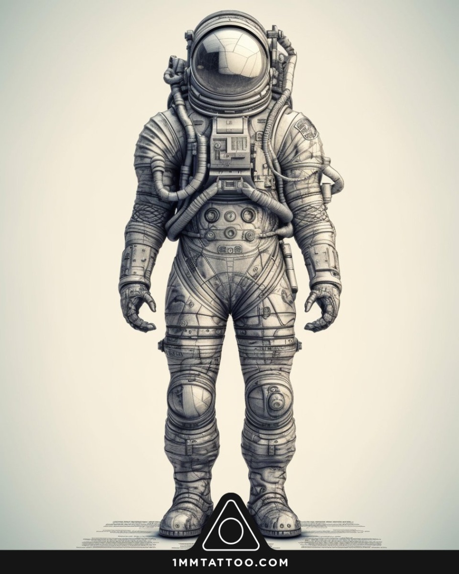astronaut tattoo design Bulan 2 MM Studio LA: Modern Astronaut Tattoo Art & Technical