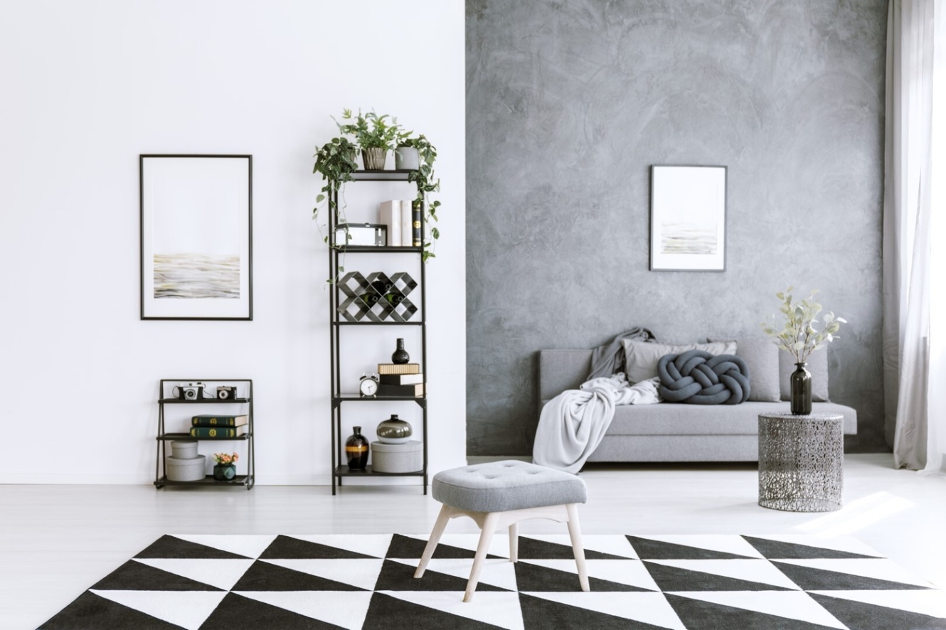 asymmetrical balance in interior design Bulan 3 foter.com/photos//grey-living-room