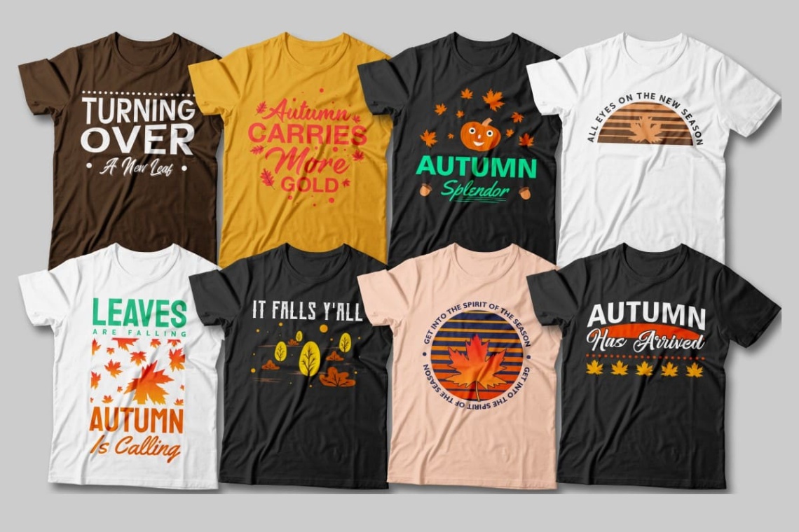 autumn t shirt design Bulan 5  Autumn Fall T-shirt Designs Bundle, Autumn inspiring quotes
